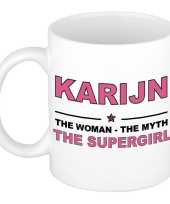 Karijn the woman the myth the supergirl cadeau koffie mok thee beker 300 ml