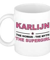 Karlijn the woman the myth the supergirl cadeau koffie mok thee beker 300 ml