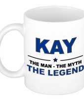 Kay the man the myth the legend cadeau koffie mok thee beker 300 ml