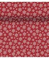 Kerst thema tafelloper placemats rood wit 40 x 480 cm