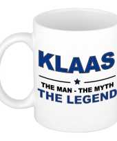 Klaas the man the myth the legend cadeau koffie mok thee beker 300 ml