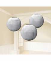 Lampionnen zilver drie stuks