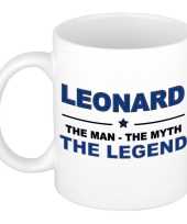 Leonard the man the myth the legend cadeau koffie mok thee beker 300 ml