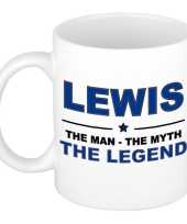 Lewis the man the myth the legend cadeau koffie mok thee beker 300 ml