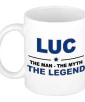 Luc the man the myth the legend cadeau koffie mok thee beker 300 ml