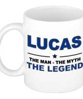 Lucas the man the myth the legend cadeau koffie mok thee beker 300 ml
