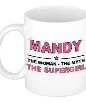 Mandy the woman the myth the supergirl cadeau koffie mok thee beker 300 ml