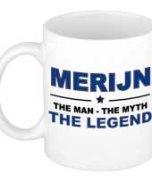 Merijn the man the myth the legend cadeau koffie mok thee beker 300 ml