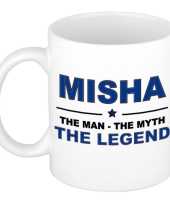 Misha the man the myth the legend cadeau koffie mok thee beker 300 ml