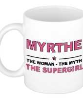 Myrthe the woman the myth the supergirl cadeau koffie mok thee beker 300 ml