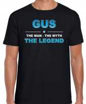 Naam cadeau t shirt gus the legend zwart voor heren