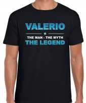 Naam cadeau t shirt valerio the legend zwart voor heren