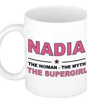 Nadia the woman the myth the supergirl cadeau koffie mok thee beker 300 ml