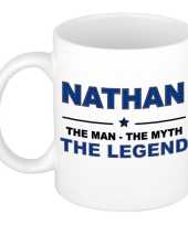 Nathan the man the myth the legend cadeau koffie mok thee beker 300 ml