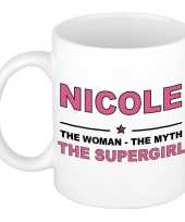 Nicole the woman the myth the supergirl cadeau koffie mok thee beker 300 ml