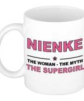 Nienke the woman the myth the supergirl cadeau koffie mok thee beker 300 ml