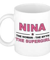 Nina the woman the myth the supergirl cadeau koffie mok thee beker 300 ml