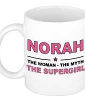 Norah the woman the myth the supergirl cadeau koffie mok thee beker 300 ml