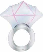 Opblaasbare zilveren diamanten ring 50 cm feestdecoratie