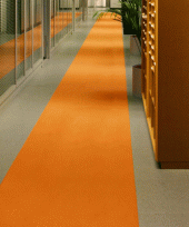 Oranje loper 10 meter lang 1 meter breed 3mm dik