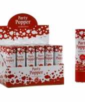 Pakket van 4x stuks bruiloft party poppers confetti hartjes 20 cm