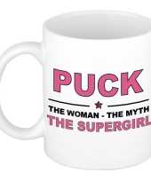 Puck the woman the myth the supergirl cadeau koffie mok thee beker 300 ml
