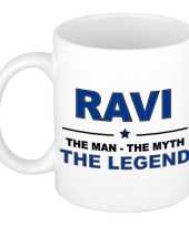 Ravi the man the myth the legend cadeau koffie mok thee beker 300 ml