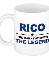 Rico the man the myth the legend cadeau koffie mok thee beker 300 ml