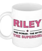 Riley the woman the myth the supergirl cadeau koffie mok thee beker 300 ml