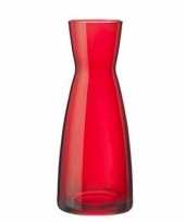 Rode zandloper vaas glas 20 cm