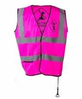 Roze veiligheidsvestje party girls voor dames