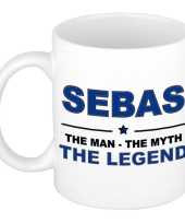 Sebas the man the myth the legend cadeau koffie mok thee beker 300 ml