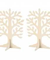 Set van 10x stuks houten boompje 30 x 21 5 cm