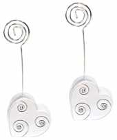 Set van 25x stuks bruiloft plaatskaartjes houder in hart vorm 10 8 cm