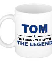 Tom the man the myth the legend cadeau koffie mok thee beker 300 ml