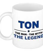 Ton the man the myth the legend cadeau koffie mok thee beker 300 ml