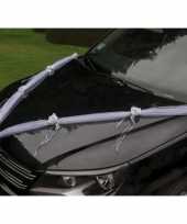 Trouwauto organza lint met roosjes