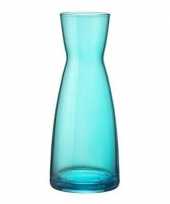 Turquoise zandloper vaas glas 20 cm