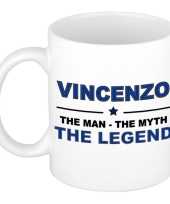 Vincenzo the man the myth the legend cadeau koffie mok thee beker 300 ml
